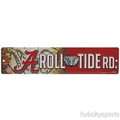 Alabama Crimson Tide Street Sign NEW! 4"X16" "Roll Tide Rd." Man Cave NCAA SEC