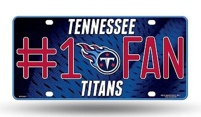 Tennessee Titans #1 Fan Aluminum License Plate NEW!! NFL