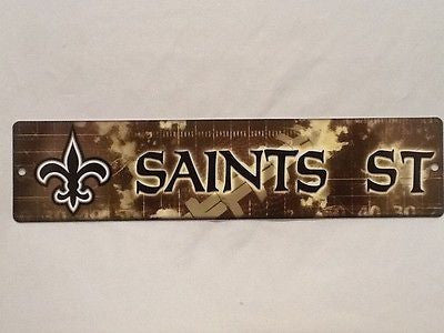 New Orleans Saints Street Sign NEW!!! 4"X16" "Saints St" Man Cave NFL