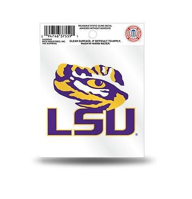 LSU Tigers Logo Static Cling Sticker NEW!! Window or Car! NCAA SEC