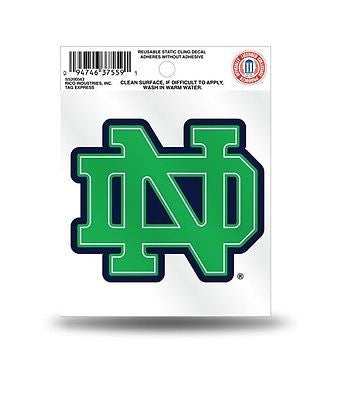 Notre Dame Fightin' Irish Logo Static Cling Decal NEW!! Window or Car! NCAA