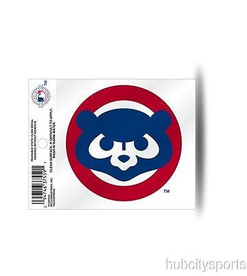 Chicago Cubs Bear Face Logo Static Cling Decal for Window Free Shipping NEW! MLB