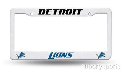 Detroit Lions White Plastic License Plate Frame NEW NFL Free Shipping