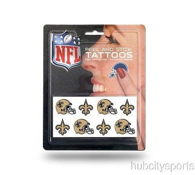 New Orleans Saints 8-Pack Waterless Temporary Tattoos NEW!!!