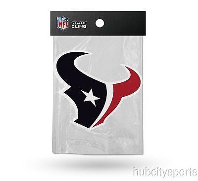 Houston Texans Die Cut Static Cling Decal Reusable 5 X 5 NEW! Car Window