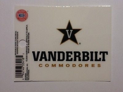 Vanderbilt Commodores Static Cling Sticker NEW!! Window or Car! NCAA