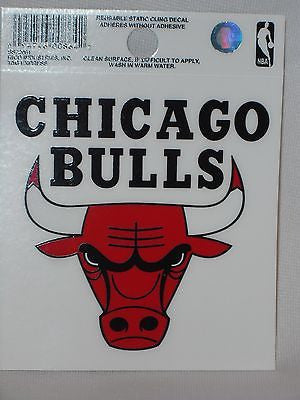Chicago Bulls Static Cling Decal Car or Truck Reusable