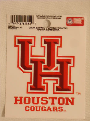 Houston Cougars Static Cling Sticker NEW!! Window or Car! NCAA