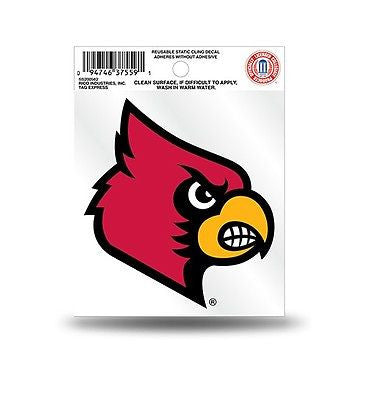 Louisville Cardinals Logo Static Cling Sticker NEW!! Window or Car! NCAA