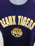 LSU Tigers Retro Helmet Logo Purple Shirt Sizes S-2XL Free Ship "Geaux Tigers"