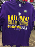 LSU Tigers 2019 National Champions Purple Shirt Sizes S-2XL Trophy