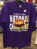 LSU Tigers 2019 National Champions Purple Shirt Sizes S-2XL 4x ball