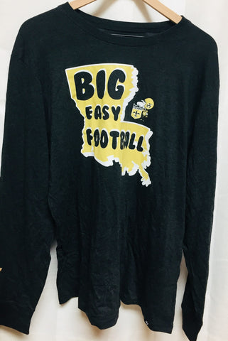 New Orleans Saints Long Sleeve Black Shirt Big Easy Football '47 Sizes S-XXL