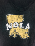New Orleans Saints NOLA Womens Black Shirt Scoop Neck '47 Sizes S-XL