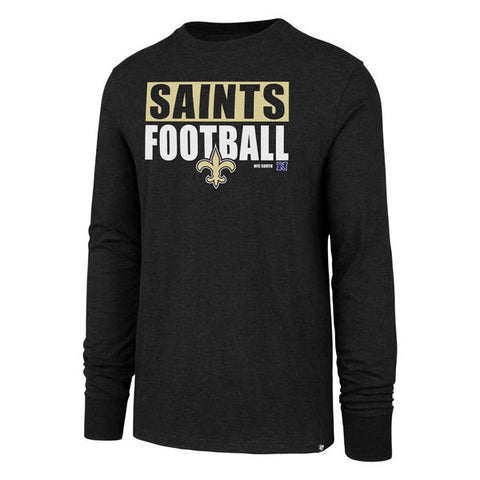 New Orleans Saints Long Sleeve Black Shirt '47 Block Stripe