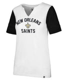 New Orleans Saints Womens Shirt '47 White Wash Bling Rhinestones