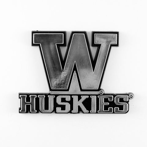 Washington Huskies Logo 3D Chrome Auto Decal Sticker NEW! Truck or Car