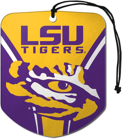 LSU Tigers Air Freshener Fresh Scent 2 Pack Car Truck NEW 3x3 Inches