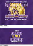 LSU Tigers 2019 National Champions Purple Shirt Sizes S-3XL Long Sleeve