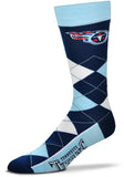 Tennessee Titans Argyle Socks Crew Length One Size Fits Most NEW!