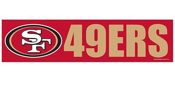 San Francisco 49ers Bumper Sticker NEW!! 3 x 11 Inches Free Shipping! – Hub  City Sports