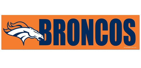 Denver Broncos Bumper Sticker NEW!! 3 x 11 Inches Free Shipping! Wincraft