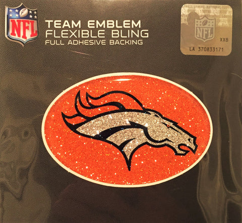 Denver Broncos *Bling* Color Logo Oval Auto Emblem Cell Phone Decal NEW