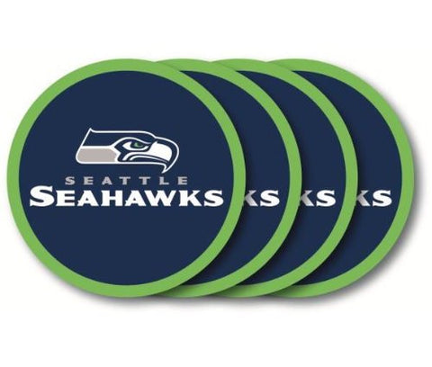 Seattle Seahawks Vinyl Coaster Set of 4 Pack Man Cave