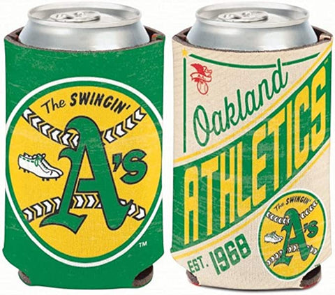 Oakland Athletics Retro Logo Can Koozie Holder Free Shipping! NEW! Collapsible