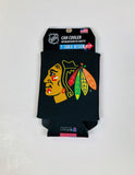 Chicago Blackhawks Can Koozie Holder Collapsible Free Shipping! NEW! 2 Sided