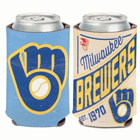 Milwaukee Brewers Retro Logo Can Koozie Holder Free Shipping! NEW! Collapsible