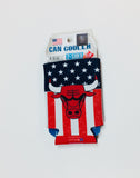 Chicago Bulls Patriotic Can Koozie Holder Free Shipping! NEW! Collapsible