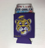 LSU Tigers Retro Logos Can Koozie Holder Free Shipping! NEW! Collapsible