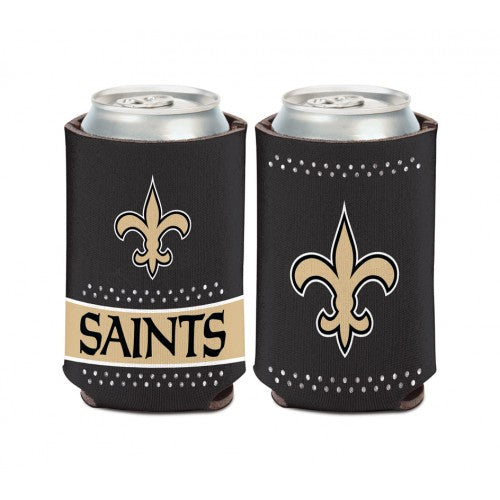 New Orleans Saints *Sparkle* Can Koozie Holder Collapsible Free Shipping!  NEW!