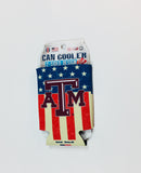 Texas A&M Aggies Patriotic Can Koozie Holder Free Shipping! NEW! Collapsible