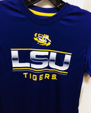 LSU Tigers Purple Youth Polyester Shirt Sizes XS-XL Bars Design Free Shipping