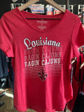 Louisiana Ragin Cajuns Womens Red Shirt Sizes S-XL Sweetums