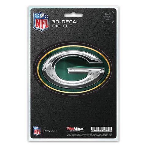Green Bay Packers 3D Die Cut Decal NEW!! 3 X 4 Window or Car! Flat Decal