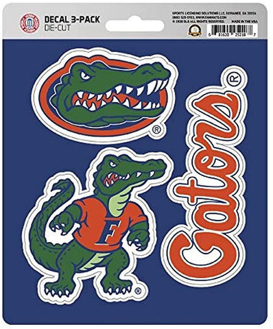Florida Gators Set of 3 Die Cut Decal Stickers Retro Logo Free Shipping