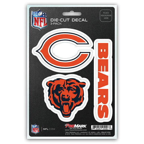 Chicago Bears Set of 3 Die Cut Decal Stickers Head Logo Free Shipping