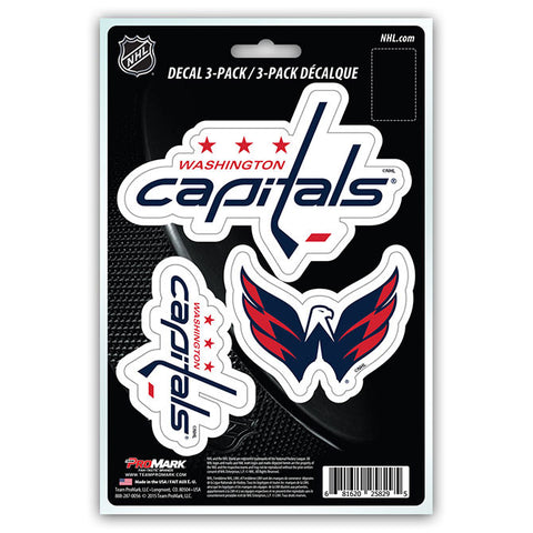 Washington Capitals Set of 3 Die Cut Decal Stickers NEW Free Shipping!