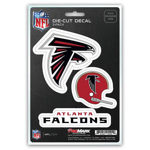 Atlanta Falcons Set of 3 Die Cut Decal Stickers Retro Helmet Logo Free Shipping