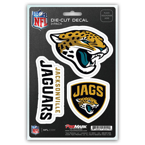 Jacksonville Jaguars Set of 3 Die Cut Decal Stickers Shield Logo Free Shipping