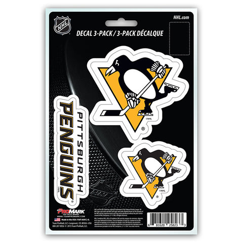 Pittsburgh Penguins Set of 3 Die Cut Decal Stickers NEW Free Shipping!