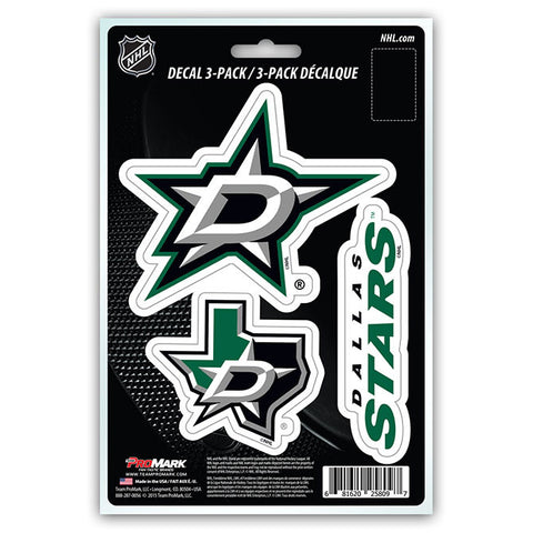 Dallas Stars Set of 3 Die Cut Decal Stickers NEW Free Shipping!