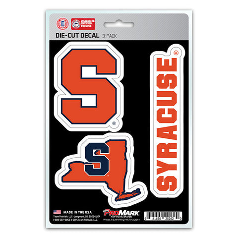 Syracuse Orange Set of 3 Die Cut Decal Stickers State Outline Free Shipping