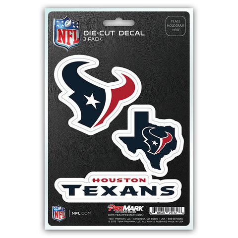 Houston Texans Set of 3 Die Cut Decal Stickers State Outline Free Shipping