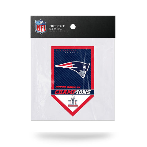 New England Patriots Super Bowl 51 Champions Die Cut Static Cling Decal Sticker 4 X 5 NEW Car Window Reusable