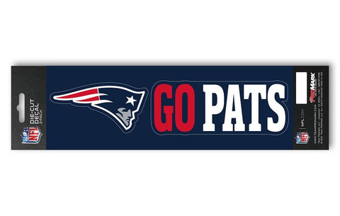 New England Patriots Set of 2 Die Cut Slogan Decal Stickers "Go Pats"