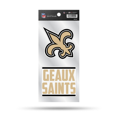 New Orleans Saints Set of 2 Die Cut Slogan Decal Stickers "Geaux Saints"